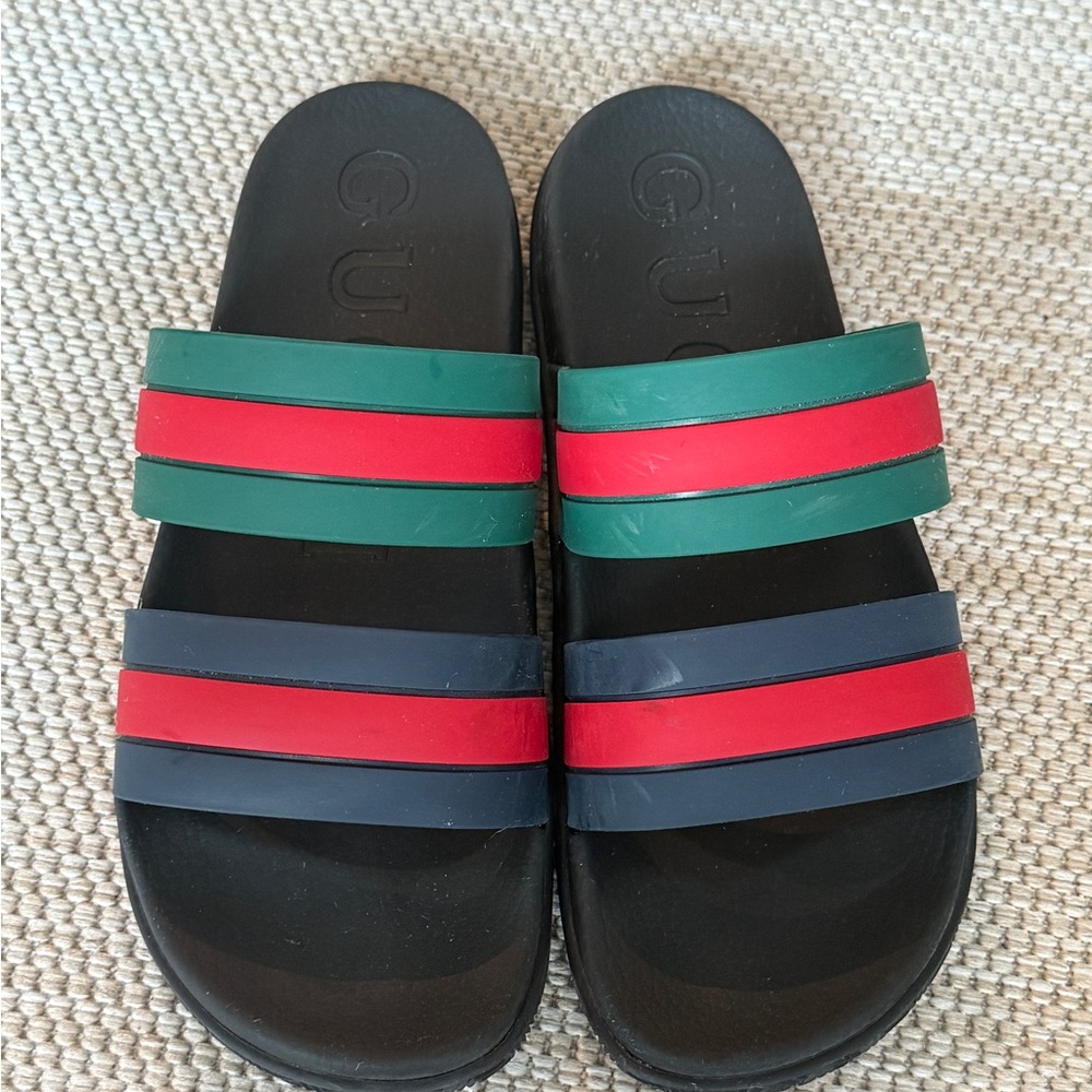 Gucci Multicolor Striped Slides